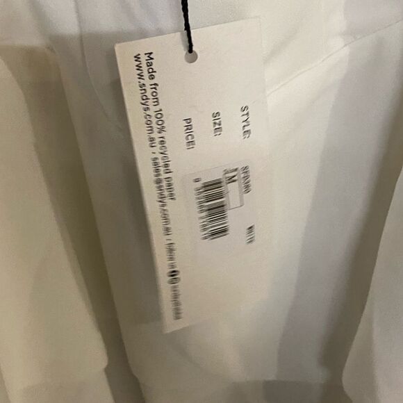 NWT SNDYS Barcelona Dress white mini puff sleeve Revolve M - Picture 9 of 9